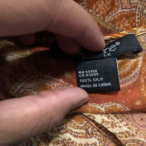 Karen Kane Orange Flowery 100% Silk Sheer Blouse Size 2X - Picture 4 of 6